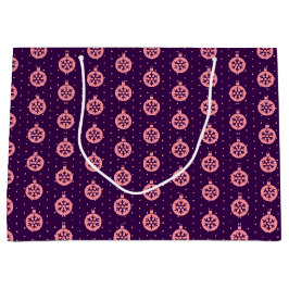 Pink Christmas Ornaments on Purple Modern Holiday