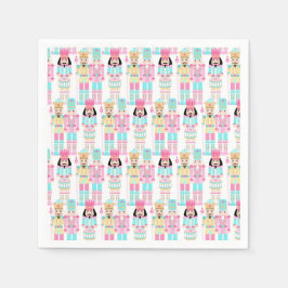 Pink Christmas Paste Nutcracker Ballet Soldiers Pappersservett