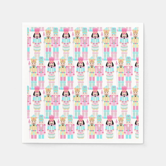 Pink Christmas Paste Nutcracker Ballet Soldiers Pappersservett (Framsidan)