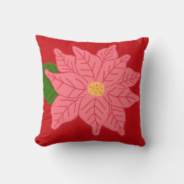 Pink Christmas Poinsettia Kudde