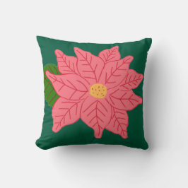 Pink Christmas Poinsettia Kudde