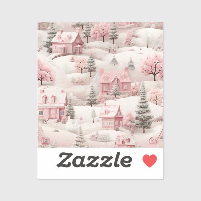 Pink Christmas sticker Klistermärken (Ark)