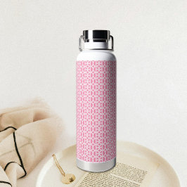 Pink Circle Pattern Water Bottle