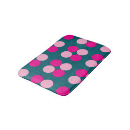 Pink Circles on Green Bath Mat Badrumsmatta