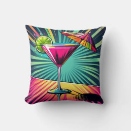 Pink cocktail Throw Cushion Kudde