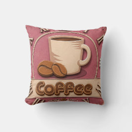 Pink Coffee Feminine Coffee Bar Decor Kudde