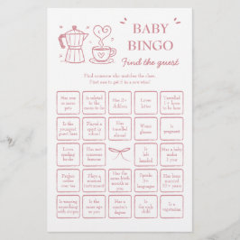 Pink Coffee Find the Guest Baby Bingo Game