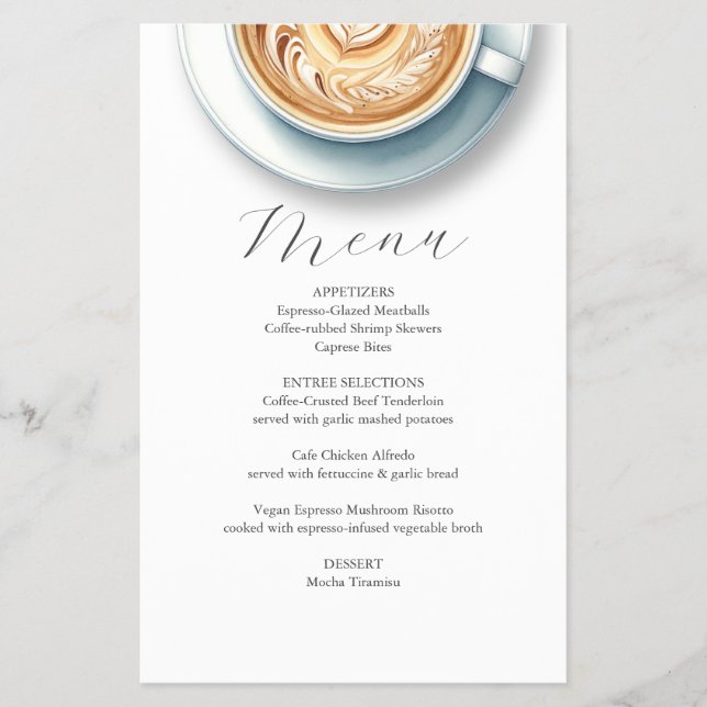 Pink Coffee Shop Menu Design Flygblad (Framsidan)