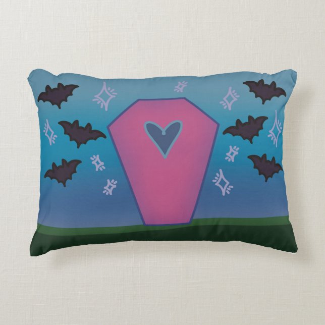Pink Coffin Throw Pillow Prydnadskudde (Framsidan)