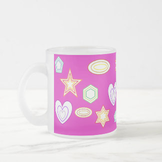 Pink colour Shapes mug Frostad Glasmugg