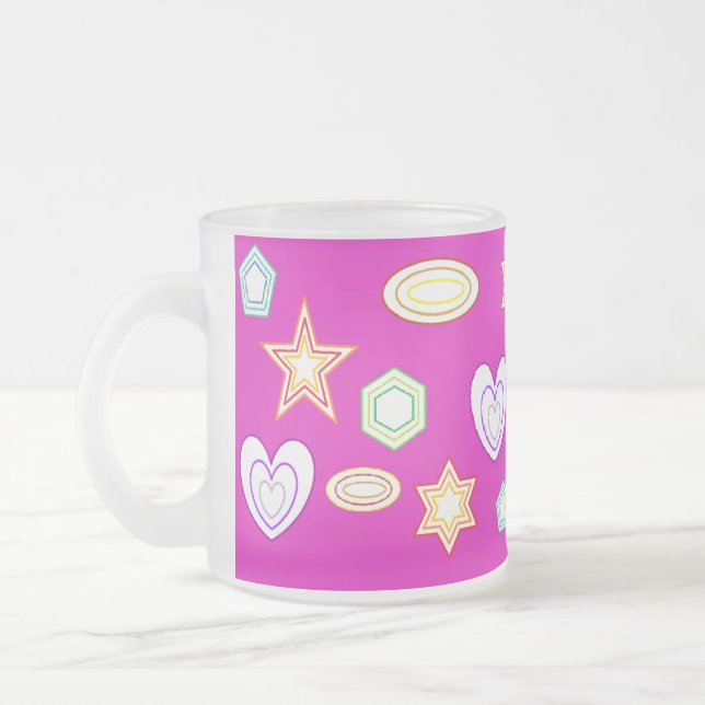 Pink colour Shapes mug Frostad Glasmugg (Vänster)