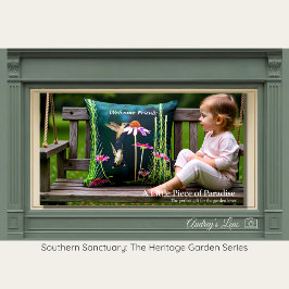 Pink Coneflower & Hummingbird Heritage Kudde