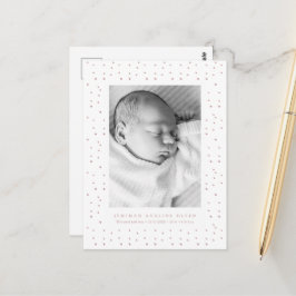 Pink Confetti Baby Birth Announcement Postcard Vykort
