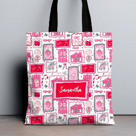 Pink Coquette aesthetic girly whimsical pattern Tygkasse
