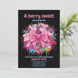 Pink Coquette Baby Clothes Berry Sweet Baby Shower Inbjudningar