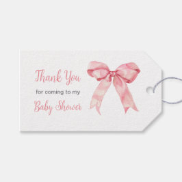 Pink Coquette Bow Baby Shower Presentetikett