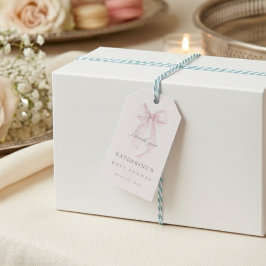 Pink Coquette Bow Baby Shower Presentetikett