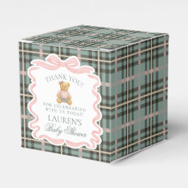 Pink Coquette Bow Bear Baby Shower Favor Box Presentaskar
