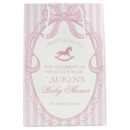 Pink Coquette Bow Rocking Horse Baby Shower Favors