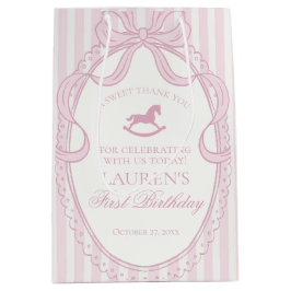Pink Coquette Bow Rocking Horse Birthday Favors