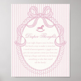 Pink Coquette Bow Rocking Horse Diaper Thoughts Poster