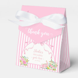 Pink Coquette Bow Stripe Birthday Party Presentaskar