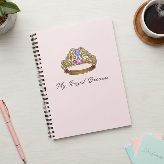 Pink Coquette Tiara & Bow Spiral Notebook Anteckningsbok (Skapare uppladdad)