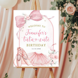 Pink Coquette Tutu Cute Ballerina Birthday Poster