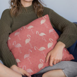 Pink Coral Red Flamingo Seamless Pattern Kudde