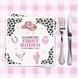 Pink Cowgirl Birthday Party Napkins – First Rodeo Pappersservett