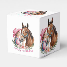 Pink Cowgirl Kissing a Horse Birthday Party Presentaskar