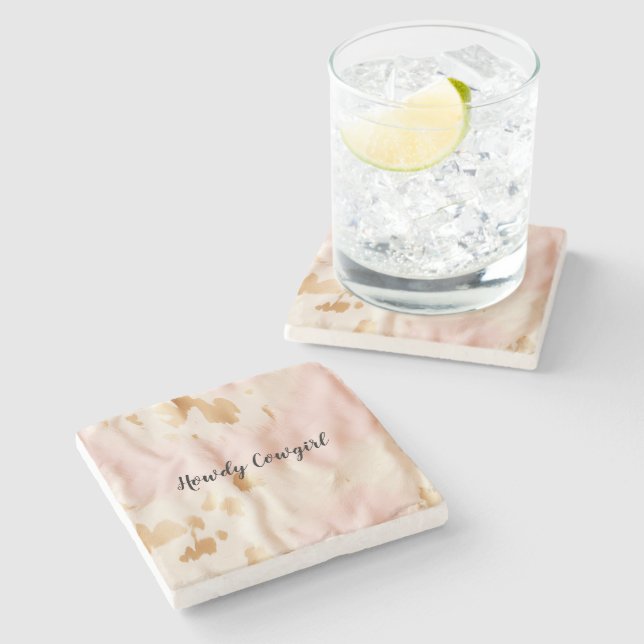 Pink Cream Southwest Cowgirl Cowhide Stenunderlägg (Sidan)