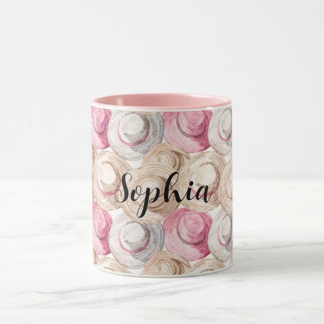 Pink Cream Straw Hats Mugg (Center)