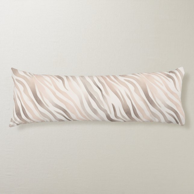 Pink Cream Zebra Animal Print   Kroppskudde (Framsidan)
