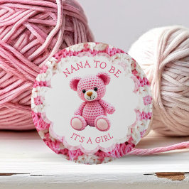 Pink Crocheted Teddy Bear | Nana to Be Knapp