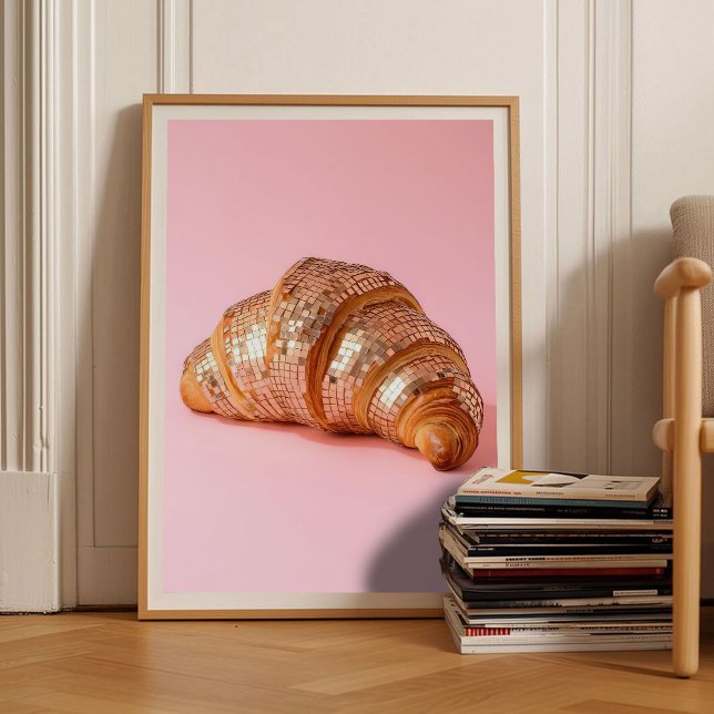 Pink Croissant Print Eclectic Print Maximalist  Poster (Skapare uppladdad)