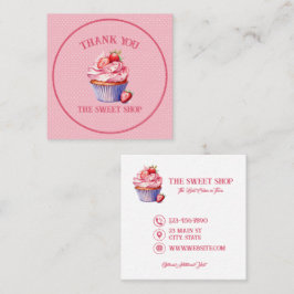 Pink Cupcake Bakery Business Card | Editable Text Fyrkantigt Visitkort