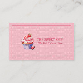 Pink Cupcake Bakery QR Code Business Card Visitkort