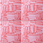 Pink Curve Wavy Squiggle Abstract Modern Kakelplatta<br><div class="desc">A hand drawn pink wavy squiggle abstract design. A beautiful pink design ideal for modern home décor,  contemporary office décor,  party décor and personalized gifts. A perfect design for anyone who loves squiggle abstract art,  artistic designs,  illustrated scribble doodle drawings.</div>