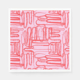 Pink Curve Wavy Squiggle Abstract Modern Pappersservett