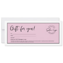 Pink Custom Salon logotyp Minimalist kupong