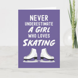 Pink Cute Ice Skating Cards For Girls Girly Kort