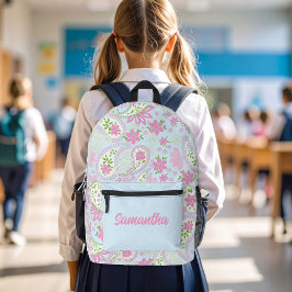 Pink Cute Paisley Pattern Blue Personalized