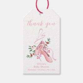 Pink Cute Winter Ballerina Tutu Cold Baby Shower  Presentetikett