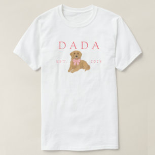 Pink Dada Golden Retriever Födelsedag T Shirt