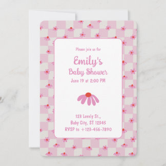 Pink Daisy for Baby Girl | Baby Shower Invitation Inbjudningar