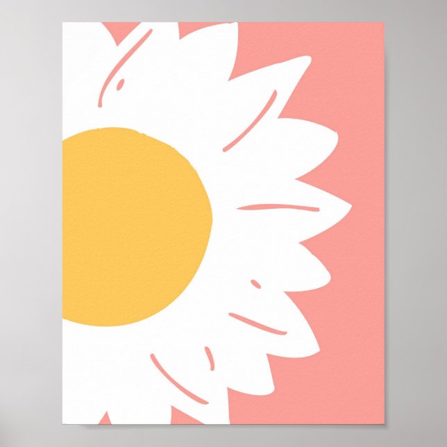 Pink Daisy – Minimalist Floral Wall Art Poster (Framsidan)