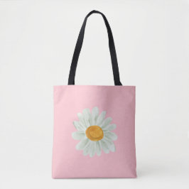 Pink Daisy Tote Bag Tygkasse