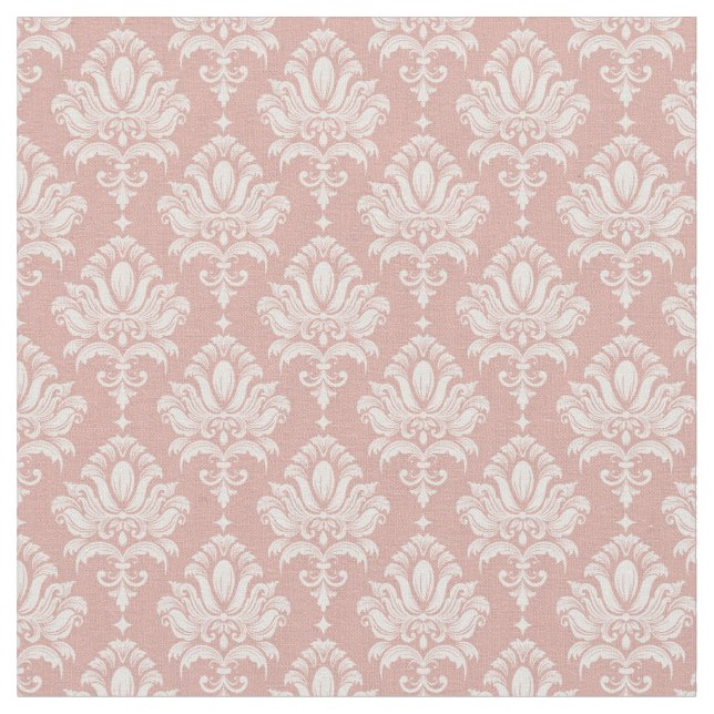Pink Damask Tyg (Närbild)