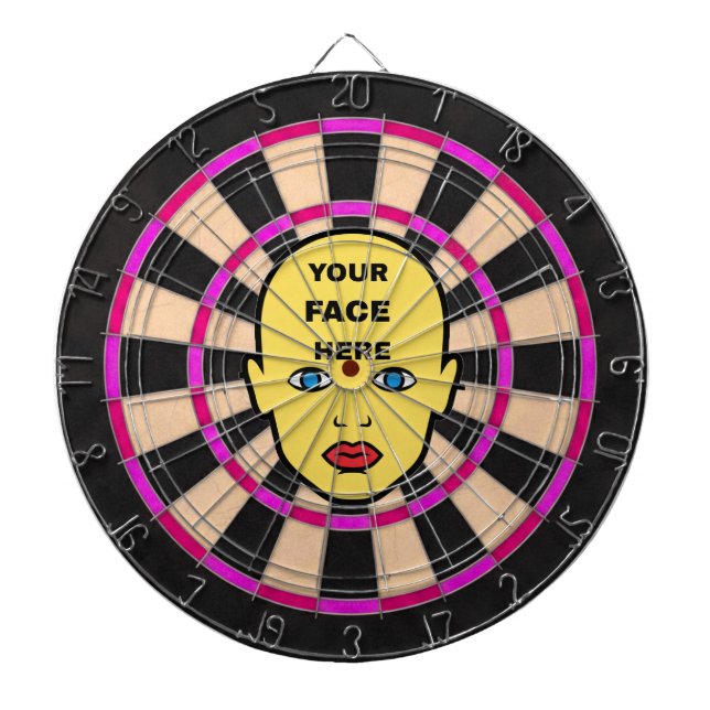 Pink Dartboard with Your Face Here Darttavla (Framsidan)